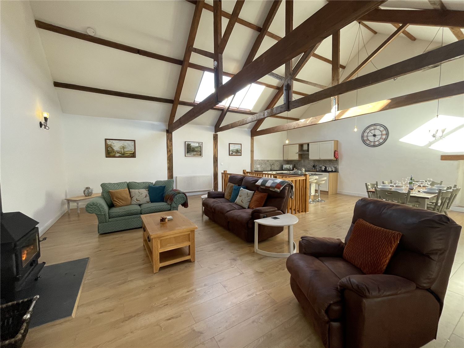 Kestrel cottage lounge at Woodbury farm cottages
